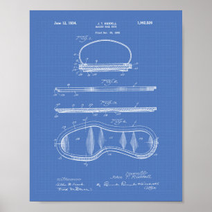 Basket Ball Shoe 1934 Patent Art Blueprint Poster