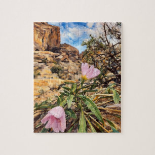 Basket Evening Primrose in Valley Of Fire, Nevada, Jigsaw Puzzle