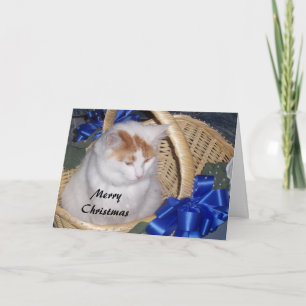 BASKET FILLED WITH PURRRRFECT CHRISTMAS WISHES HOLIDAY CARD