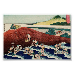 Basket fishing in the Kinu River by Hokusai Photo Print