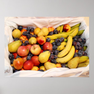 Basket Full Of Fruits Poster