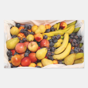 Basket Full Of Fruits Rectangular Sticker