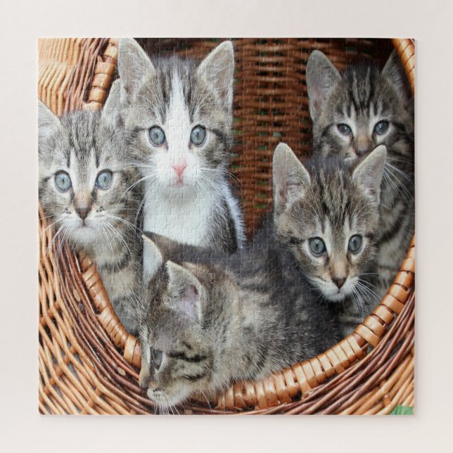 Basket Full Of Kittens Jigsaw Puzzle (Vertical)