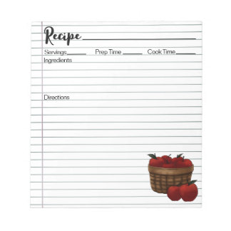 Basket of Apples Recipe Notepad
