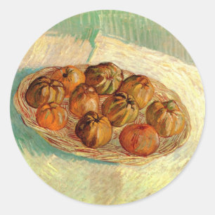 Basket of Apples to Pissarro by Vincent van Gogh Classic Round Sticker