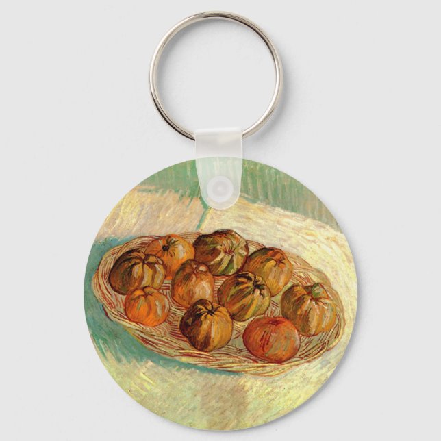Basket of Apples to Pissarro by Vincent van Gogh Key Ring (Front)