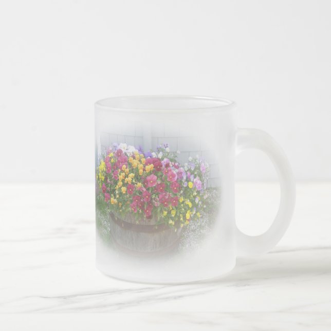 Basket of Blossoms Frosted Glass Coffee Mug (Right)