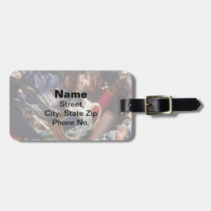 Basket of Crocheting and Thread Luggage Tag