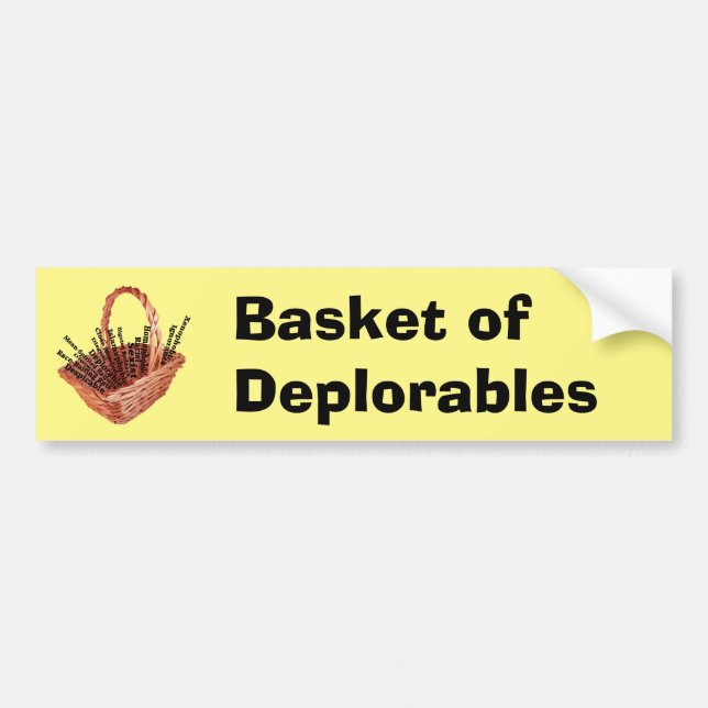 Basket of Deplorables Words Bumper Sticker (Front)