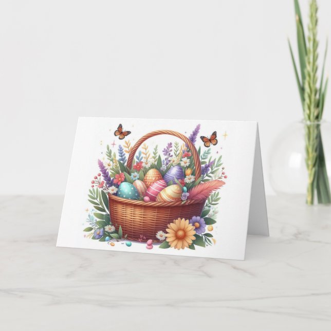 Basket Of Eggs Holiday Card (Front)