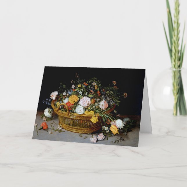Basket of Flowers, Jan Brueghel the Younger Card (Front)