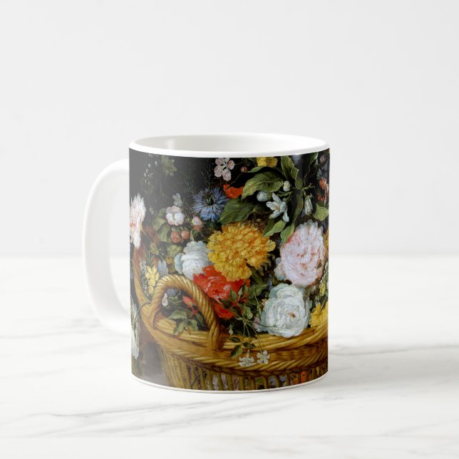 Basket of Flowers, Jan Brueghel the Younger Coffee Mug (Front Left)
