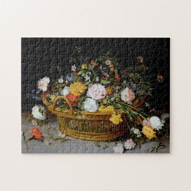 Basket of Flowers, Jan Brueghel the Younger Jigsaw Puzzle (Horizontal)
