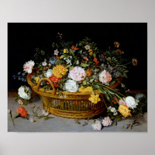 Basket of Flowers, Jan Brueghel the Younger Poster