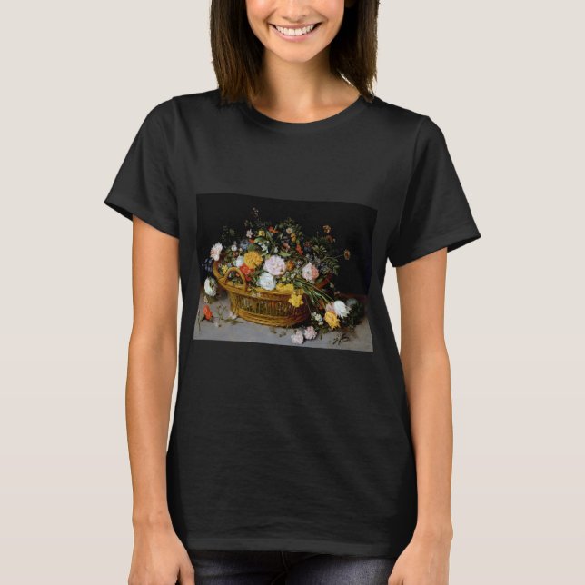 Basket of Flowers, Jan Brueghel the Younger T-Shirt (Front)