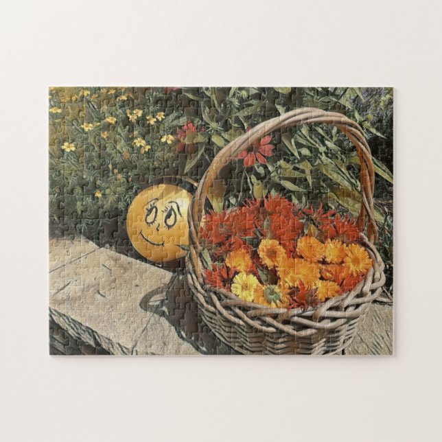 Basket Of Flowers Jigsaw Puzzle (Horizontal)
