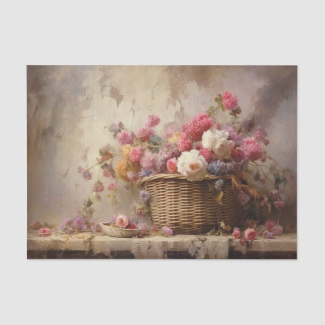 Basket of Flowers  Tissue Paper (Front)