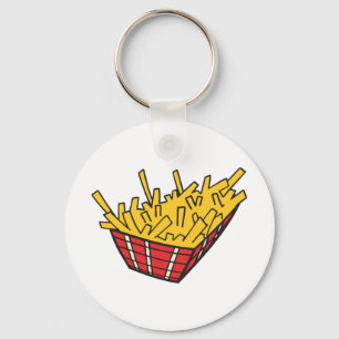 basket of french fries key ring