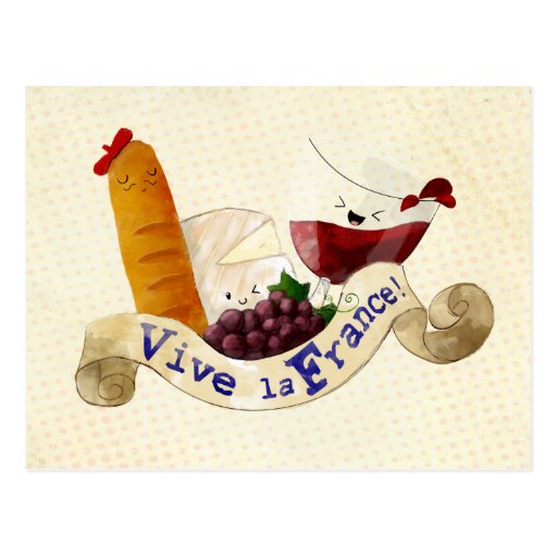 Image of Basket of French Treats Postcard