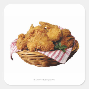 Basket of fried chicken square sticker