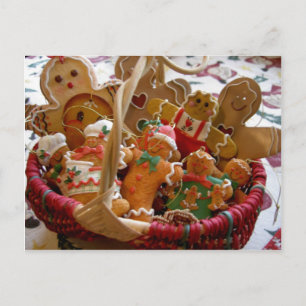 Basket of gingerbread christmas cookies Postcard