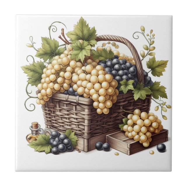 Basket of Grapes Print Tile (Front)