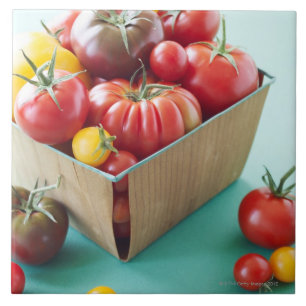 Basket of Heirloom Tomatoes Tile