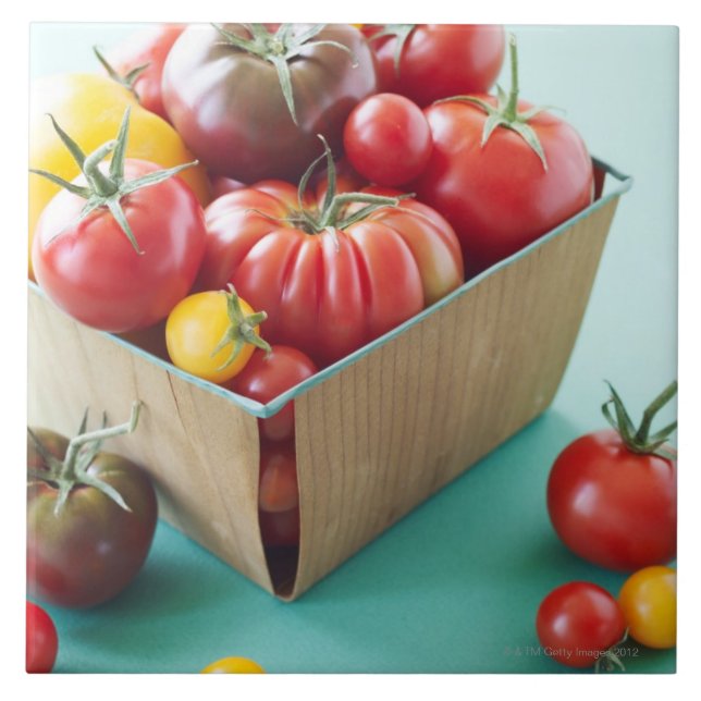 Basket of Heirloom Tomatoes Tile (Front)