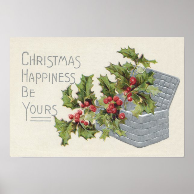 Basket of Holly Winterberry Poster (Front)