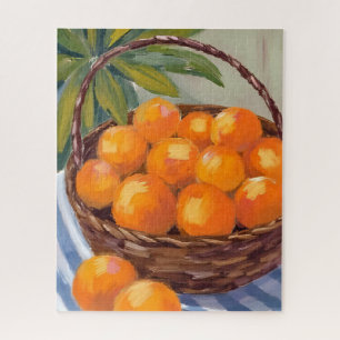 Basket of Oranges Fruit Citrus Painting Jigsaw Puzzle