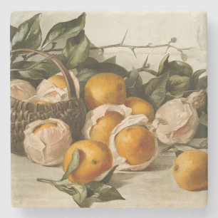 Basket of Oranges Stone Coaster