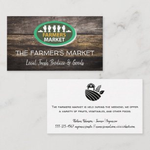 Basket of Produce   Wooden Boards Business Card