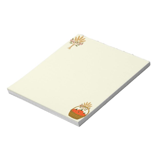 📝Basket of Pumpkins and Autumn Wheat Notepad (Rotated)