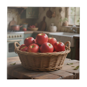 Basket of Red Apples Tile