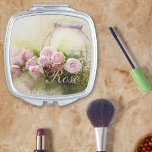 Basket of Roses Compact Mirror<br><div class="desc">A basket full of roses,  what more could anyone want? Better yet these won't set off any allergies. Rose can be changed to your name or left just the way it is.</div>