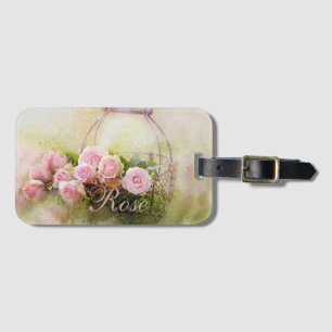 Basket of Roses Luggage Tag