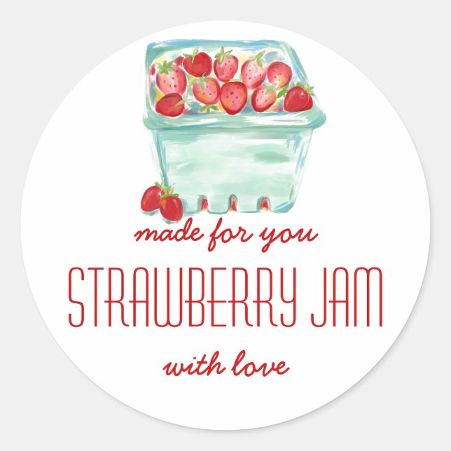 Basket of Strawberries Jam Labels (Front)