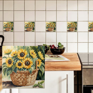 Basket of Sunflowers Tile