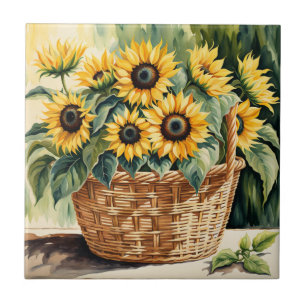 Basket of Sunflowers Tile