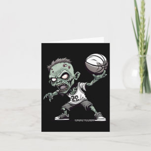 Basket Of The Undead -zombie Basketball Design  Card