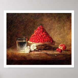 Basket of Wild Strawberries by Jean Simeon Chardin Poster