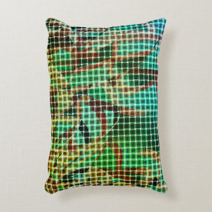 Basket style of green and brown similar dry straw decorative cushion