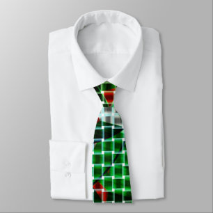 Basket style on green curved tapes, coral details tie