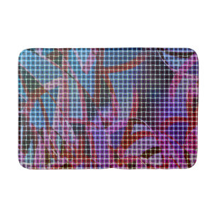 Basket style on tones of dark pink, lilac, purple bath mat