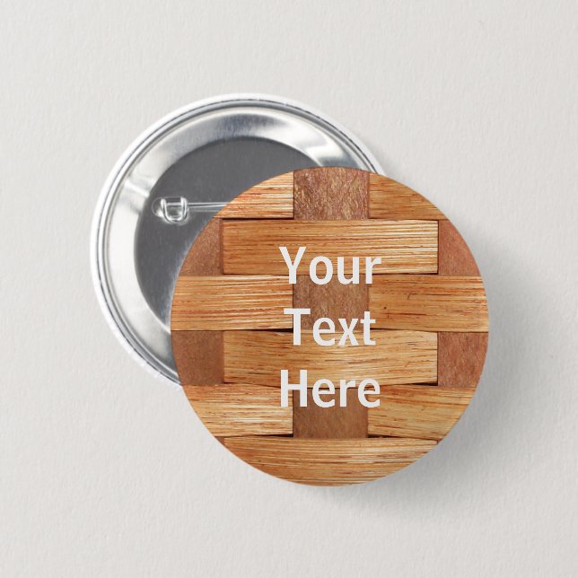 Basket Weave 6 Cm Round Badge (Front & Back)
