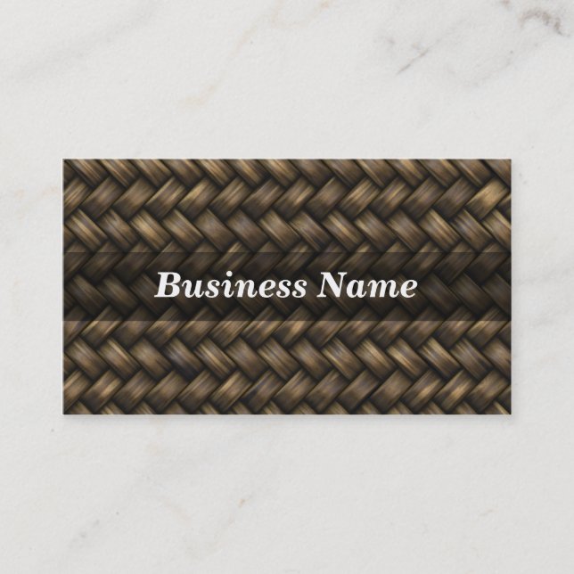 Basket Weave Background Business Card (Front)