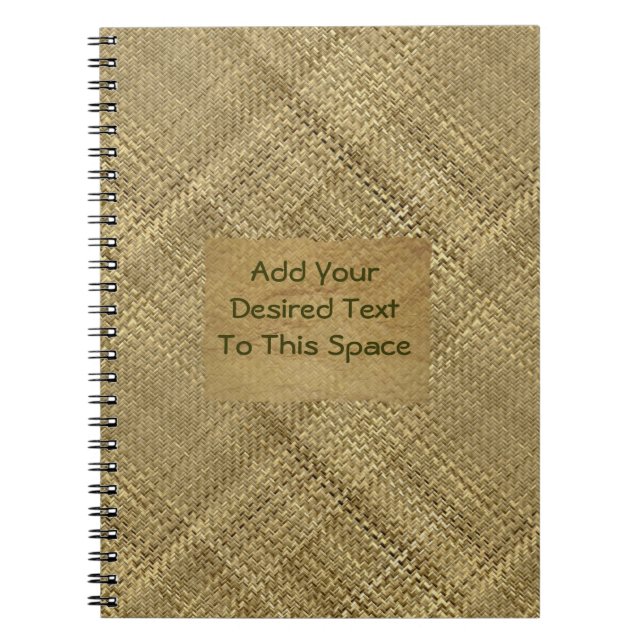 Basket Weave Effect Customisable Cover Text Notebook (Front)