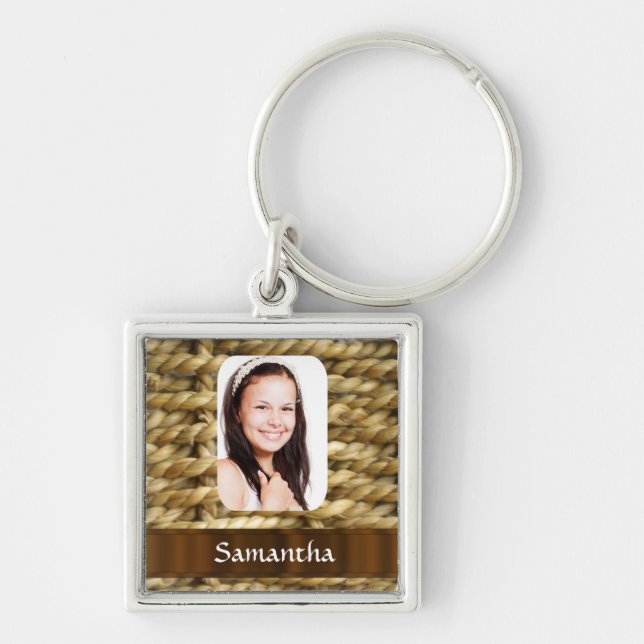 Basket weave photo template key ring (Front)