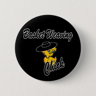 Basket Weaving Chick #4 6 Cm Round Badge