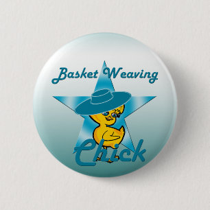 Basket Weaving Chick #7 6 Cm Round Badge
